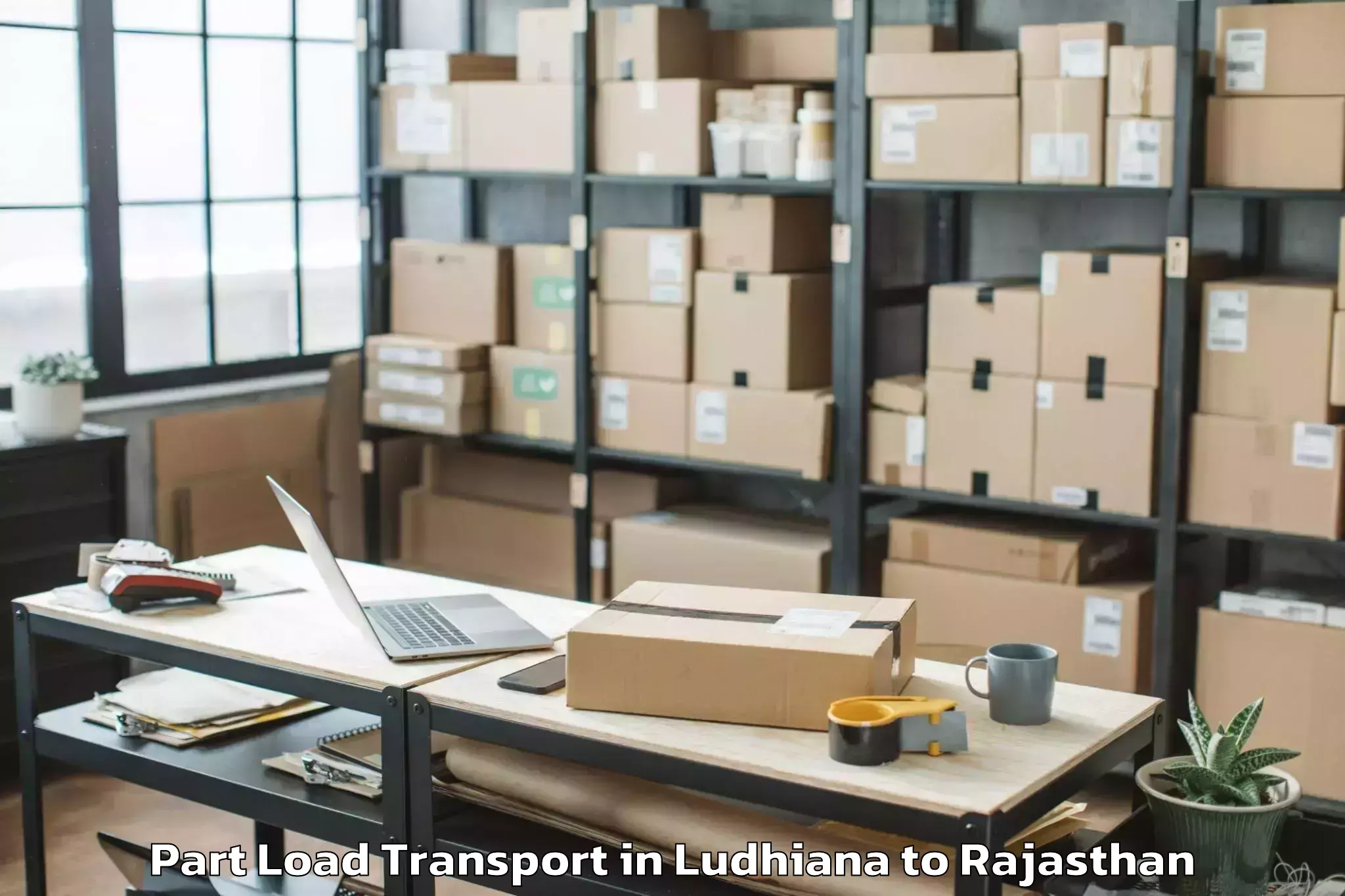 Affordable Ludhiana to Mewar University Chittorgarh Part Load Transport